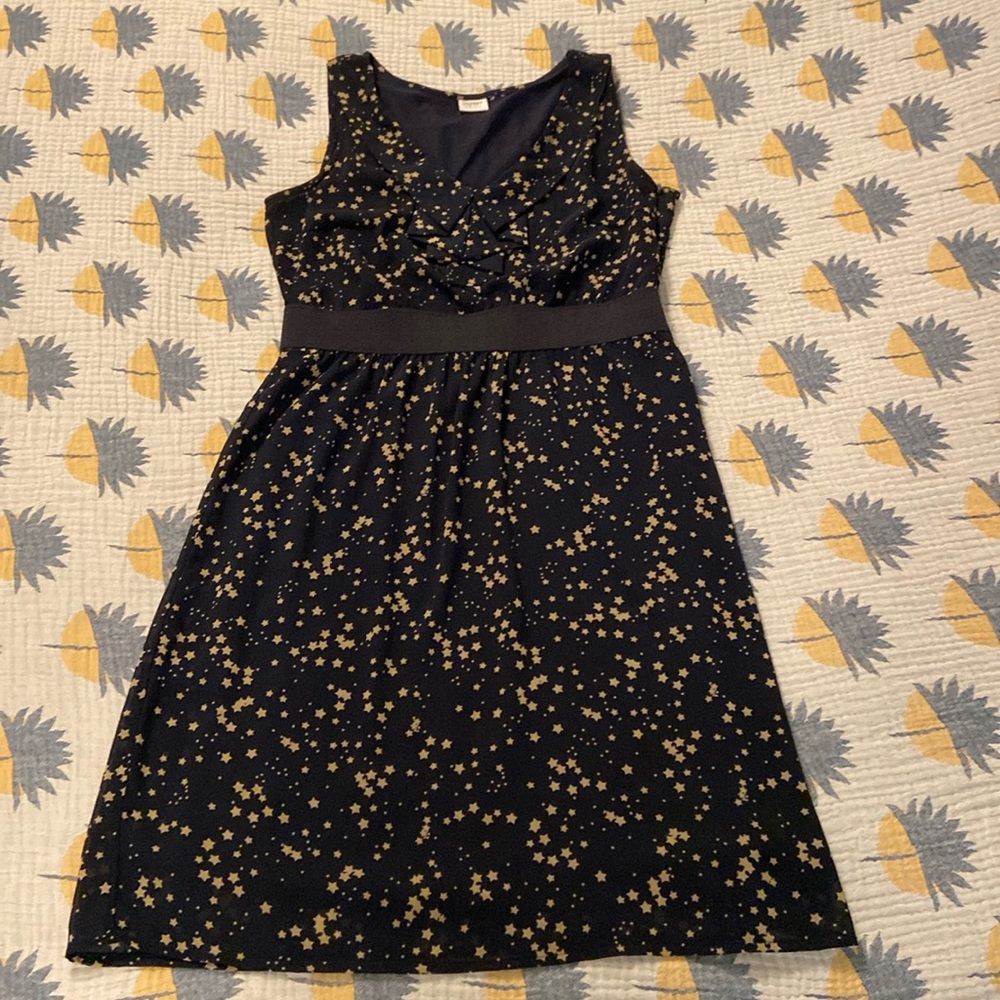ESPRIT star-patterned ruffle front sleeveless dress